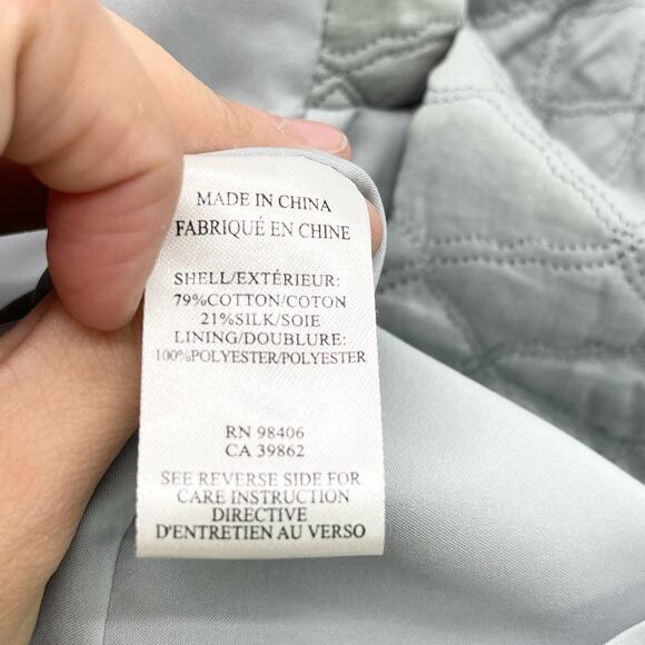 Thyskens Theory‎ Seedo Quilted Skirt A-line Ice Gray Blue Preppy Minimal Women 6 - Picture 9 of 13